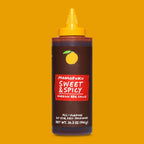 Bottle of Sweet & Spicy Korean BBQ Sauce on Orange Background